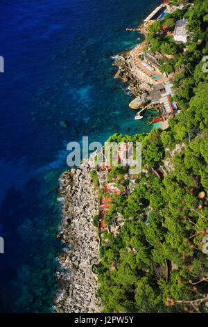 Marina Piccola, Insel Capri, Golf von Neapel, Italien. Stockfoto