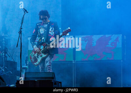 Nicky Wire von Manic Street Preachers auf dem Sziget Festival in Budapest, Ungarn Stockfoto