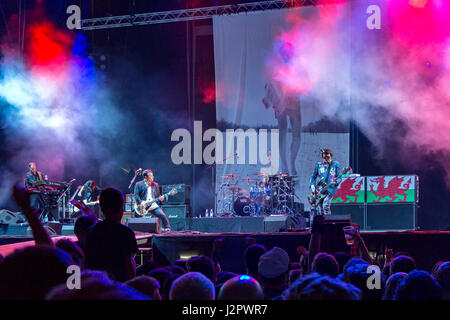 Die Manic Street Preachers, die Durchführung auf dem Sziget Festival in Budapest, Ungarn Stockfoto