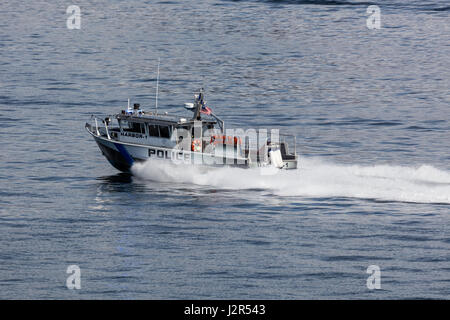 Hafenpolizei im Puget Sound in der Nähe von Seattle, Washington. Stockfoto