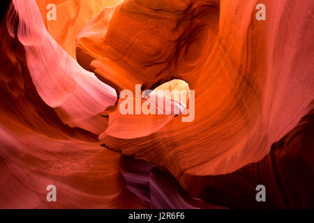 Lower Antelope Canyon unförmigen Klumpen von farbigen sandigen Canyon gefaltet in einem einzigen harmonischen Kette Pracht einzigartige Natur der Antelope Canyon Arizona Stockfoto