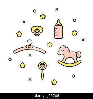 Niedliche Baby Linie Symbol Vektor-Illustration. Stock Vektor