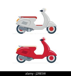 Vektor-Scooter-Illustration. Isoliert auf weißem Hintergrund. Stock Vektor