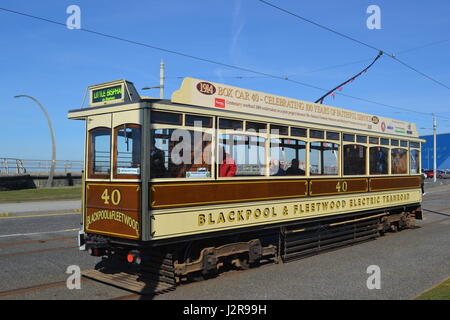 Heritage Straßenbahn Blackpool Stockfoto