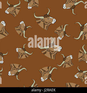 Bull Head Icon nahtlose Muster Stockfoto