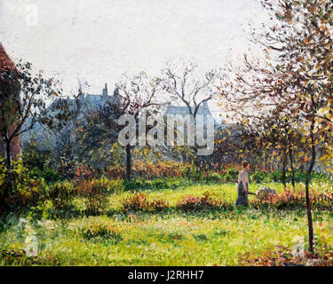 Pissarro. Gemälde mit dem Titel "Matinee d ' Automne, Jardin d'Eragny" von Camille Pissarro (1830-1903), Öl auf Leinwand, 1897 Stockfoto