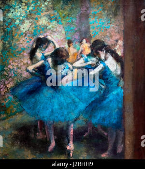 Degas. "Danseuses Bleues (blaue Tänzer) von Edgar Degas, Öl auf Leinwand, c.1893 Stockfoto