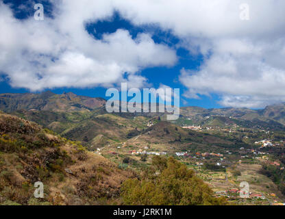 In-Gran Canaria, April, Ansicht müßt zentrale Montains, Barranco Guiniguada auf der rechten Seite Stockfoto