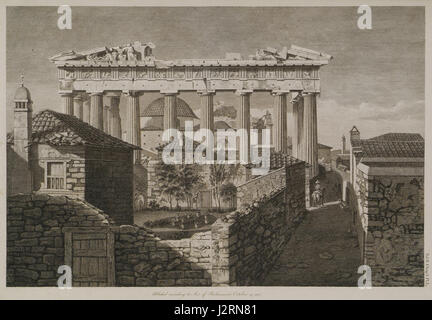Ein Blick auf die östlichen Portikus des Parthenon - Stuart James & Revett Nicholas - 1787 Stockfoto