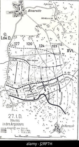 Kartenseite 42: 27. Infanteriedivision Argonne 1915 Stockfoto