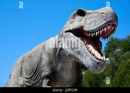 Algar, Spanien - 8. April 2017: Realistisches Modell eines Tyrannosaurus Rex in den Dino-Park-Algar. Es ist eine einzigartige Unterhaltung und Bildung Park. Spanien Stockfoto