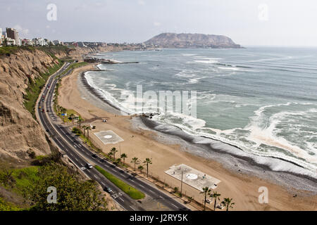 Lima Peru, Stadtbild, Landschaft, Insel, Küste und Riff Stockfoto