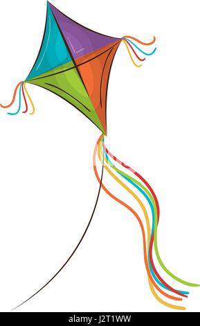 Kite fliegen isolierten Symbol Stock Vektor