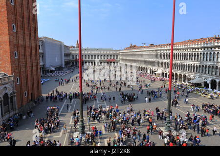 Der berühmte Markusplatz, Piazza San Marco, Venedig 2017 Stockfoto