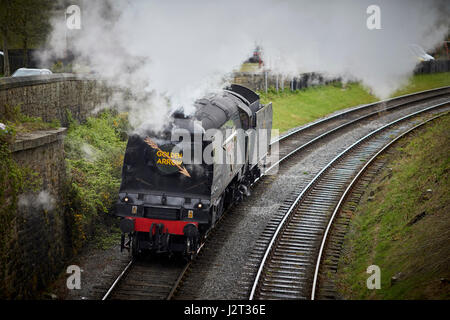 34092, Stadt der Brunnen, SR West Country und Battle of Britain, Dampfmaschine Heywood ELR East Lancashire Railway, Greater Manchester, Stockfoto