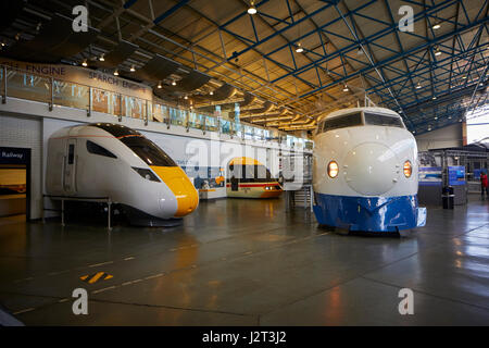 West Japan Railways Shinkansen "Bullet Train Burgsaal York, National Railway Museum. Stockfoto