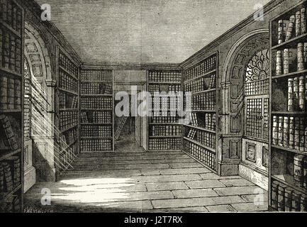 Das Zimmer über Temple Bar Gateway, London 1876, dem Kind die Bank ihre Ledger gehalten. Viktorianische Gravur um 1880. Stockfoto