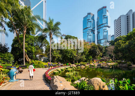 Hong Kong Park und See, Hong Kong Stockfoto