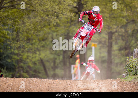 Kanada-Höhen, Swanley, Kent, UK. 30. April 2017. Maxis-britische Motocross-Meisterschaft, UK. 30. April 2017. Swanley, Motocross Meisterschaft Runde 3 in Kanada Höhen. © Jason Richardson / Alamy Live News Stockfoto