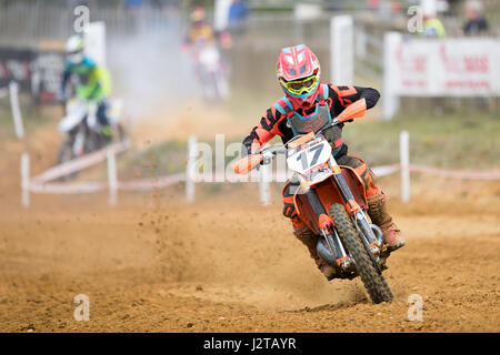 Kanada-Höhen, Swanley, Kent, UK. 30. April 2017. Maxis-britische Motocross-Meisterschaft, UK. 30. April 2017. Swanley, Motocross Meisterschaft Runde 3 in Kanada Höhen. © Jason Richardson / Alamy Live News Stockfoto