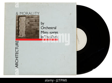 Orchestral Manoeuvres in das dunkle Album Architektur & Moral auf vinyl Stockfoto