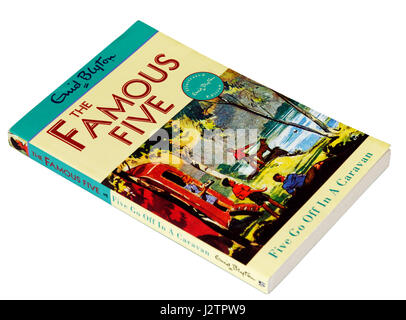 Fünf in einem Wohnwagen von Enid Blyton - eines der bekannten Famous Five Serie losgehen. Stockfoto