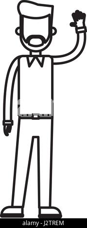 skizzierten stehender Mann mit Arm-Design Stock Vektor