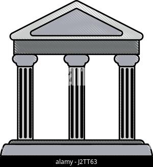 unscharfe Streifen Parthenon Architektur Symbol Farbe Stock Vektor