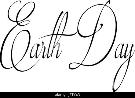 Erde Tag Text Zeichen Abbildung auf weißem Hintergrund Stock Vektor