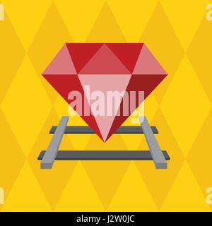 Rubin auf der Schiene, Vector flaches design Stock Vektor