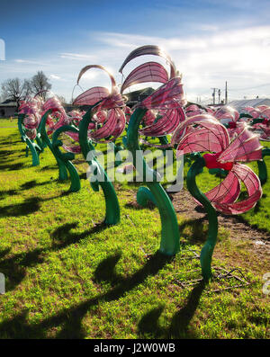 Solvay, New York, USA. 26. April 2017. Die New York State chinesische Laternenfest an der State Fairgrounds in Solvay, New York. Beleuchtete LED-displays Stockfoto