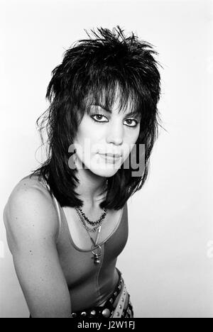 Joan Jett fotografiert in Philadelphia, PA, Juni 1984. © Scott Weiner /MediaPunch. Stockfoto