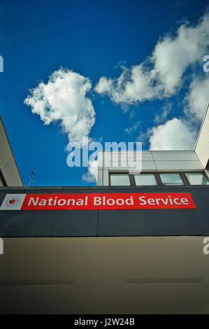 Krankenhaus Anzeichen für Bluttransfusion Abteilung Stockfoto