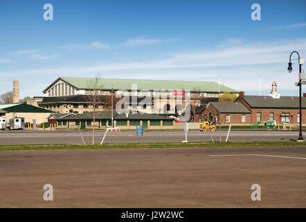 Solvay, New York, USA. 28. April 2017. Gebäude auf dem Gelände der New York State Fair in Solvay, New York. Stockfoto