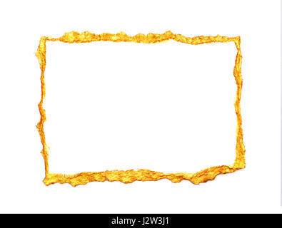 Abstrakt gemalten Goldrahmen auf weißem Hintergrund mit Platz für Ihren text Stockfoto