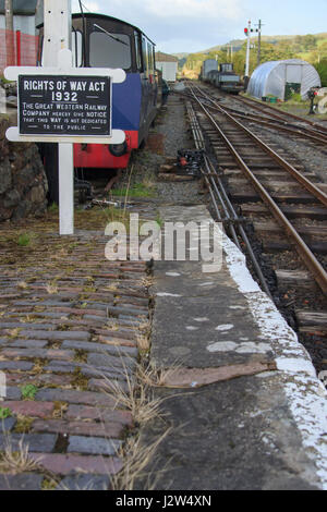 Llanuwchllyn Station auf der Bala Lake Schmalspur Dampfeisenbahn im Norden von Wales Stockfoto