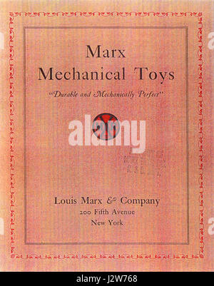 1930 Marx mechanische Spielwaren Katalog Abdeckung s Stockfoto