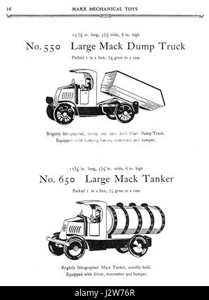 1930 Marx mechanische Spielwaren Katalog Pg 16 s Stockfoto