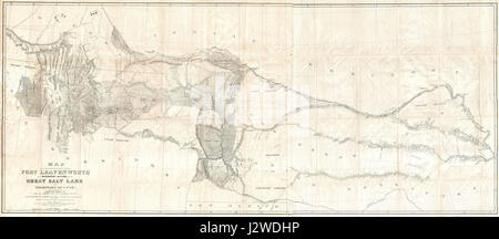 1852 Stansbury Karte, Great Salt Lake, Fort Levenworth Route (Colorado, Utah, Wyoming, Kansas) - Geographicus - LevenworthGreatSaltLake-Stansbury-1852 Stockfoto