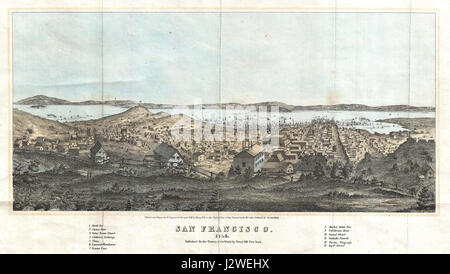 1856 Henry Bill Karte und Blick auf San Francisco, Kalifornien - Geographicus - SanFrancisco-Bill-1856 Stockfoto
