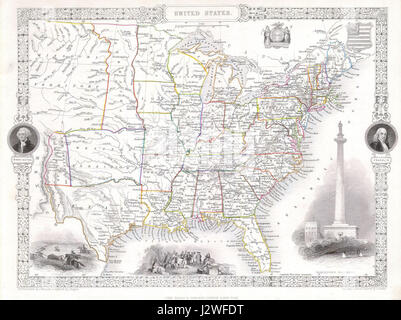 1850 Tallis - Rapkin Landkarte der Vereinigten Staaten - Geographicus - USA-Tlls-1850 Stockfoto