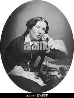 Harriet Beecher Stowe war eine US-amerikanische Autorin, die vor allem für ihren Anti-Sklaverei-Roman „Onkel Tom's Cabin“ bekannt war. Ihre Arbeit hatte einen bedeutenden Einfluss auf die Abolitionistische Bewegung in den USA Stockfoto