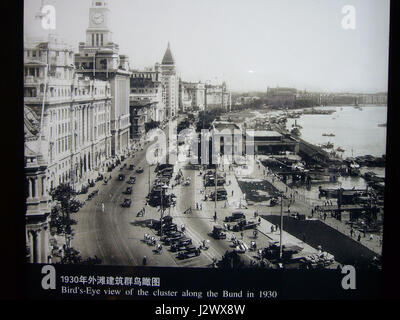 Bund im Jahre 1930 - Shanghai Urban Planning Exhibition Center Stockfoto