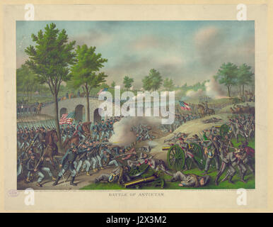 Die Schlacht von Antietam, die am 17. September 1862 ausgetragen wurde, war eine bedeutende Schlacht im Bürgerkrieg in Maryland. Es war die blutigste eintägige Schlacht in der amerikanischen Geschichte, mit schweren Toten auf beiden Seiten. Stockfoto