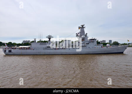 Militär Schiff Leopold i. im Hafen von Antwerpen während Abreisetag groß Schiffe Rennen am 10. Juli 2016 in Antwerpen, Belgien Stockfoto