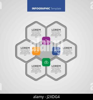 Vektor-Infografik-Report-Vorlage hergestellt aus Linien und Symbole. Stock Vektor