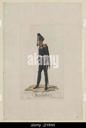 Alexander i. von Russland im Dreispitz Hut von H.Rittner Stockfoto