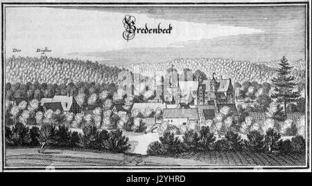 Der Titel bezieht sich wahrscheinlich auf ein Werk Bredenbecks, möglicherweise im Kontext einer Publikation von Merian, das sich auf ein Thema in Kunst, Geographie oder einem anderen historischen Thema konzentriert. Stockfoto