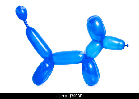 Einfachen blauen Ballon Tiere Hund auf weiß Stockfoto