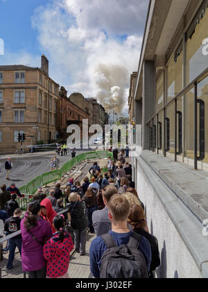 GSA Glasgow School of Art Feuer, das das alte Gebäude zerstört Stockfoto